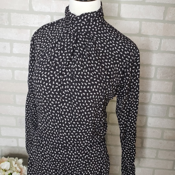 Vintage Michelle Stuart Black Floral Dress - Picture 2 of 7